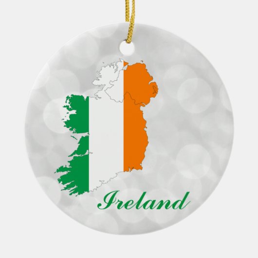 Irish Flag Map Keramik Ornament (Vorne)