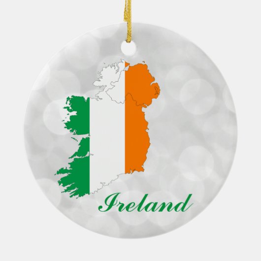 Irish Flag Map Keramik Ornament (Hinten)
