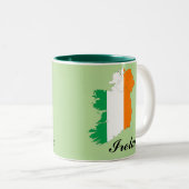 Irish Flag Map Zweifarbige Tasse (VorderseiteRechts)