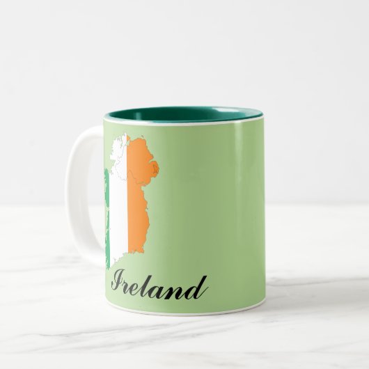 Irish Flag Map Zweifarbige Tasse (Vorderseite Links)