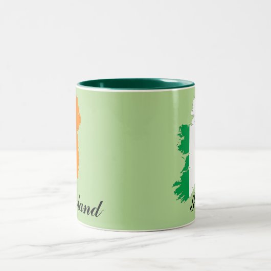 Irish Flag Map Zweifarbige Tasse (Mittel)