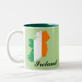 Irish Flag Map Zweifarbige Tasse