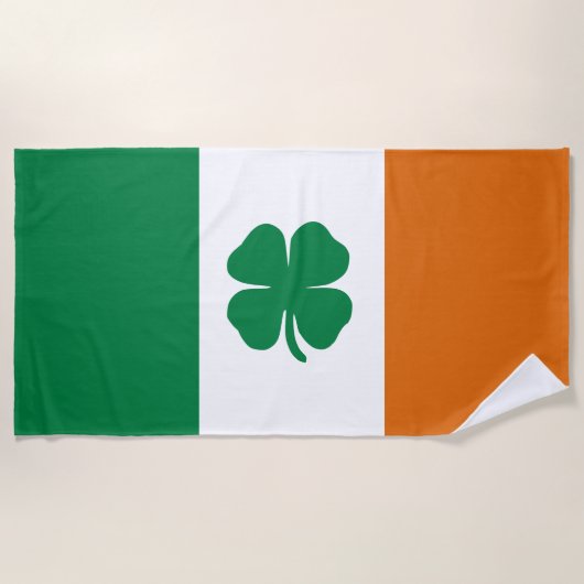 Irish Flag Patriotic Ireland Flag Vierblättriges K Strandtuch (Vorderseite)
