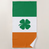 Irish Flag Patriotic Ireland Flag Vierblättriges K Strandtuch (Vorderseite)