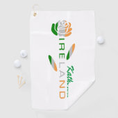 Irish Flag Rose Personalisiert Golfhandtuch (Insitu)