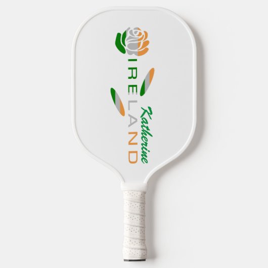 Irish Flag Rose Personalisiert Pickleball Schläger (Vorderseite)