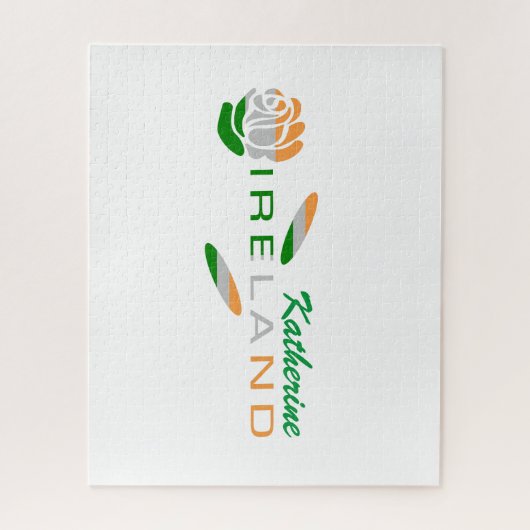 Irish Flag Rose Personalisiert Puzzle (Vertikal)