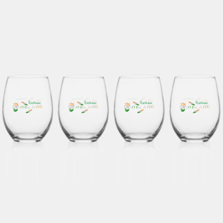 Irish Flag Rose Personalisiert Weinglas Ohne Stiel