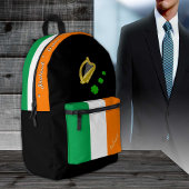 Irish Flag Rucksack, Irland, Patriot Black Bedruckter Rucksack