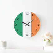 Irish Flag Schwarze Zahlen WC arc2 Große Wanduhr (Zuhause)