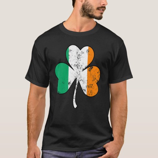 Irish Flag Shamrock Happy St Patrick's Day Go Luck T-Shirt (Vorderseite)