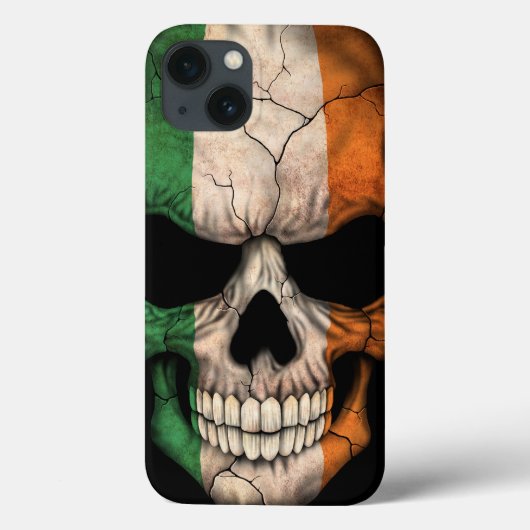 Irish Flag Skull on Black Case-Mate iPhone Hülle (Rückseite)