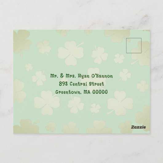 Irish Flag St Paddys Day Postcard Gruß Postkarte (Rückseite)