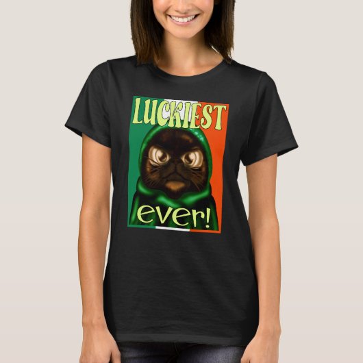 IRISH FLAG ST PATRICK'S CAT T-Shirt (Vorderseite)
