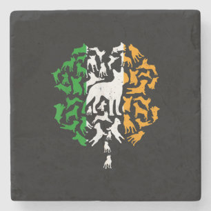 IRISH Flag St Patricks Day Boston Terrier Kleeblat Steinuntersetzer