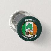 Irish Flag St Patricks Day Button (Vorne & Hinten)