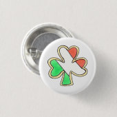 Irish Flag St Patrick's Day Kleeblatt Clover Cooki Button (Vorne & Hinten)