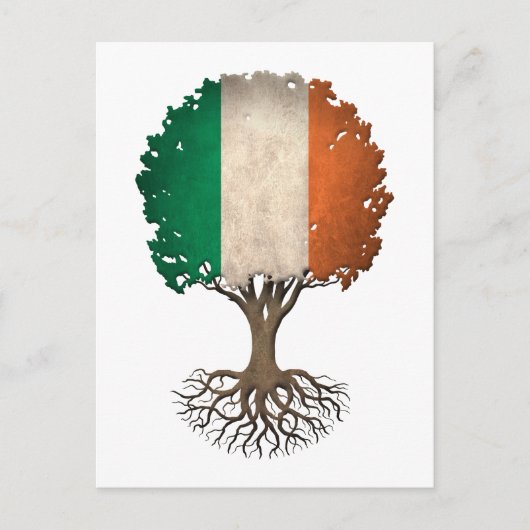 Irish Flag Tree of Life Customizable Postkarte (Vorderseite)