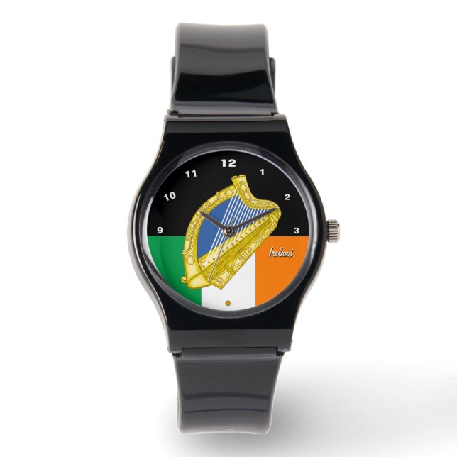 Irish Flag watch, Harp Emblem, Irland /sports Armbanduhr (Vorderseite)