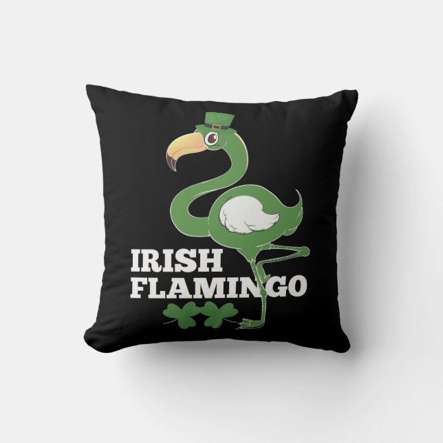 Irish Flamingo Ireland Party st Patrick Day Kissen (Vorderseite)