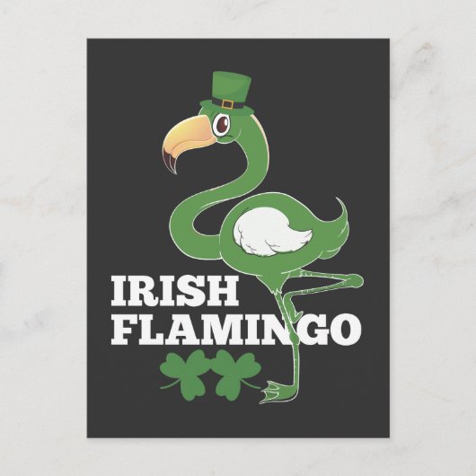 Irish Flamingo Ireland Party st patricks day Postkarte (Vorderseite)