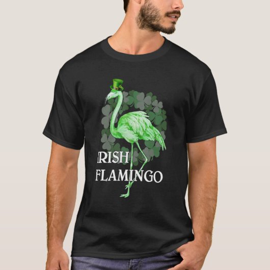 Irish Flamingo Shamrock Lucky Leaf Outfit for Patr T-Shirt (Vorderseite)
