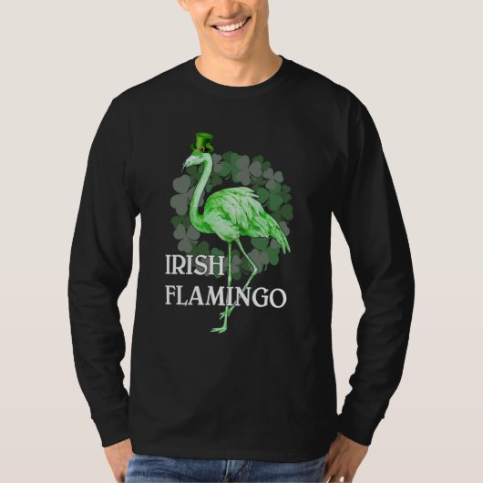 Irish Flamingo Shamrock Lucky Leaf Outfit for Patr T-Shirt (Vorderseite)