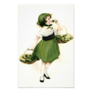 Irish Flower Girl Kleeblatt Green Fotodruck