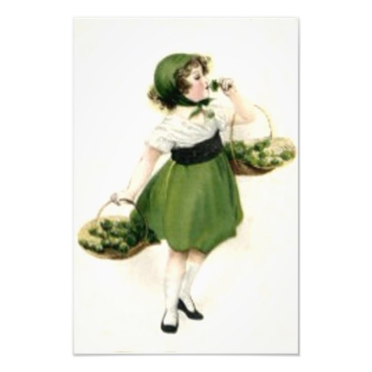 Irish Flower Girl Kleeblatt Green Fotodruck (Vorne)