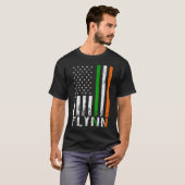 Irish FLYNN Family American Flag Ireland Flag T-Shirt (Vorne ganz)