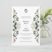 Irish Folk Art Kleeblatt Celtic Wedding Einladung (Stehend Vorderseite)