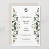 Irish Folk Art Kleeblatt Celtic Wedding Einladung (Vorne/Hinten)