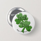 Irish For a day Happy St. Patrick's Day Button (Vorne & Hinten)