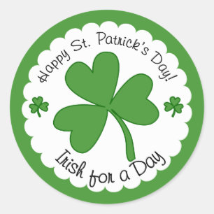 Irish For a Day St Patrick's Day Kleeblatt Sticker
