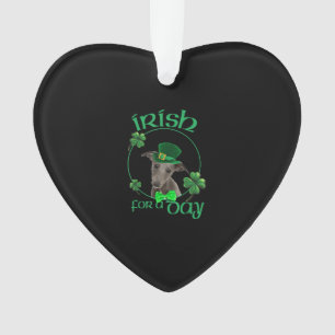 Irish For a day Whippet Lucky Hund in Patrick Day Ornament
