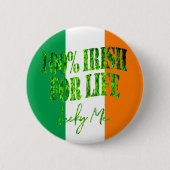 Irish for Life Lucky Me Funny Kleeblatt St Patrick Button (Vorderseite)