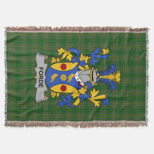Irish Forde oder Consnave Coat of Arms Familienwap Decke (Vorderseite)