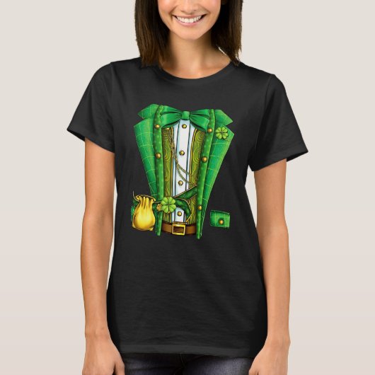 Irish Formal Leprechaun Costume Suit Tuxedo St Pat T-Shirt (Vorderseite)