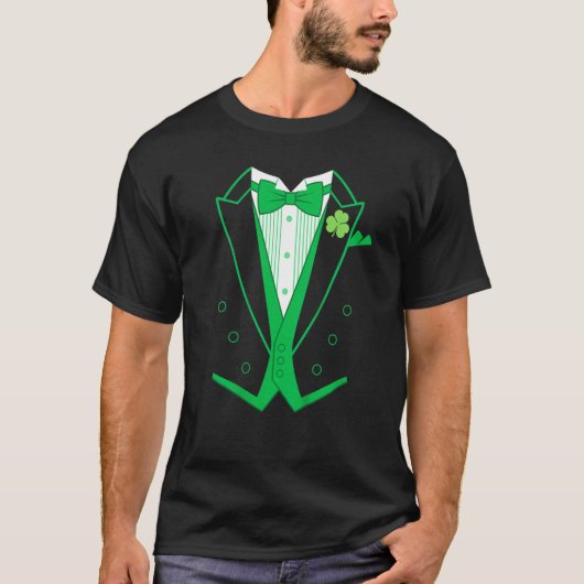Irish Formal Leprechaun Costume Suit Tuxedo St Pat T-Shirt (Vorderseite)