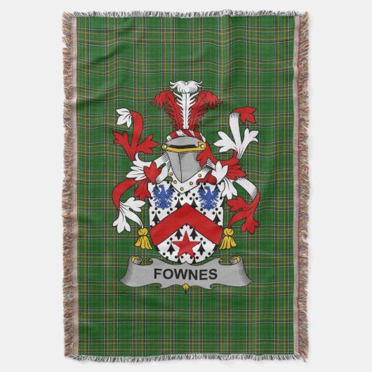 Irish Fownes Coat of Arms Familienwappen Irland Decke (Vorderseite Vertikal)