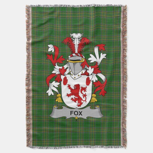 Irish Fox Coat of Arms Familienwappen Irland Decke (Vorderseite Vertikal)