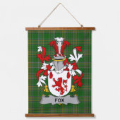 Irish Fox Coat of Arms Familienwappen Wandteppich Mit Holzrahmen (Vorderseite)