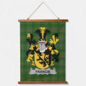Irish Francis Coat of Arms Familienwappen Wandteppich Mit Holzrahmen (Vorderseite)