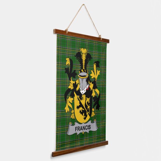 Irish Francis Coat of Arms Familienwappen Wandteppich Mit Holzrahmen (Gewinkelt)