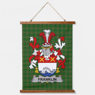 Irish Franklin Coat of Arms Familienwappen Wandteppich Mit Holzrahmen