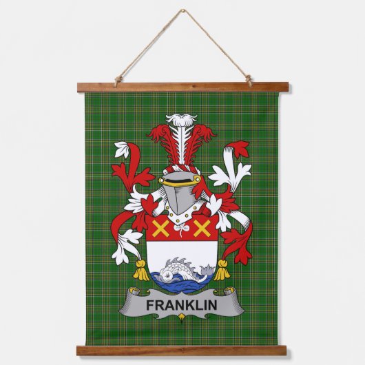 Irish Franklin Coat of Arms Familienwappen Wandteppich Mit Holzrahmen (Vorderseite)