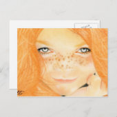 Irish Freckles girl Postcard Postkarte (Vorne/Hinten)