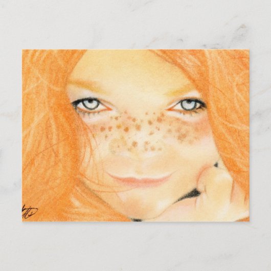 Irish Freckles girl Postcard Postkarte (Vorderseite)