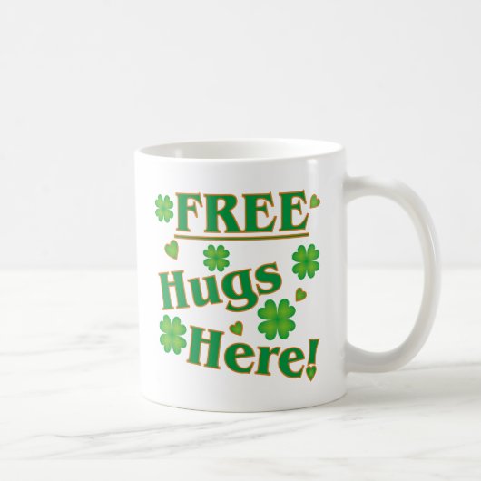 Irish Free Hugs Here! Happy Green Clovers Kaffeetasse (Rechts)