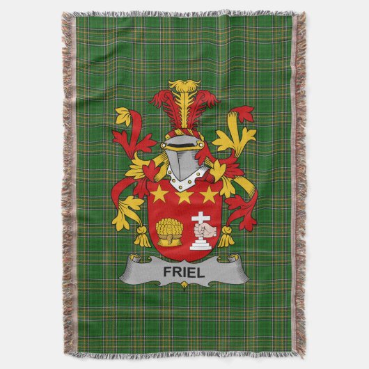 Irish Friel oder O_Friel Coat of Arms Familienwapp Decke (Vorderseite Vertikal)